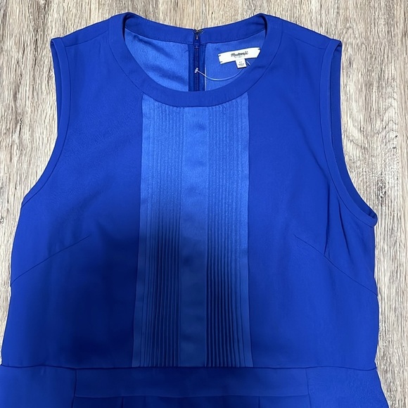 Madewell Pleated Front Dress In Royal Blue​​ - Picture 2 of 14
